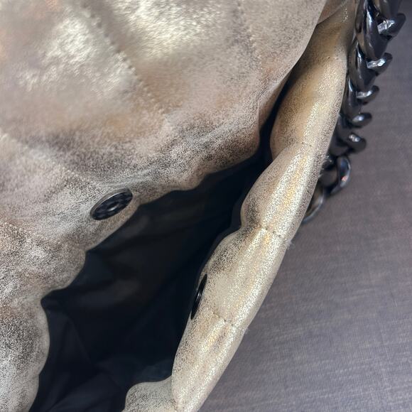 Think Royln Gold Crossbody With Chain Strap and Striped Strap - Picture 4 of 8